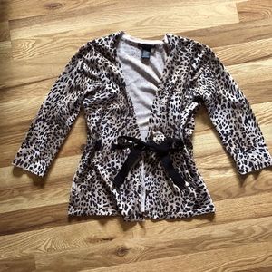 Cheetah Print Ribbon Sweater
